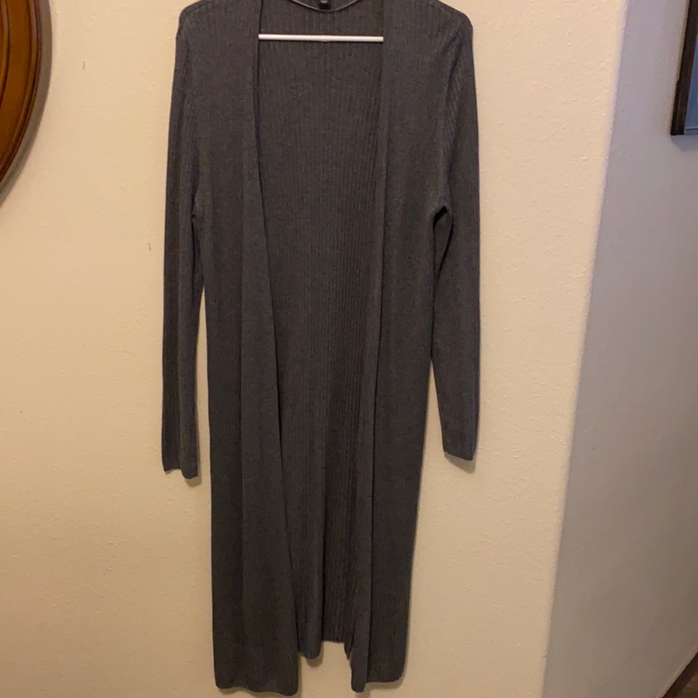 Ribbed duster cardigan with slits on the back